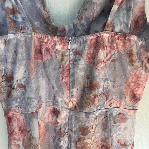 Cider illusion floral ruched midi dress Violet NWT sized small - Picture 4 of 8